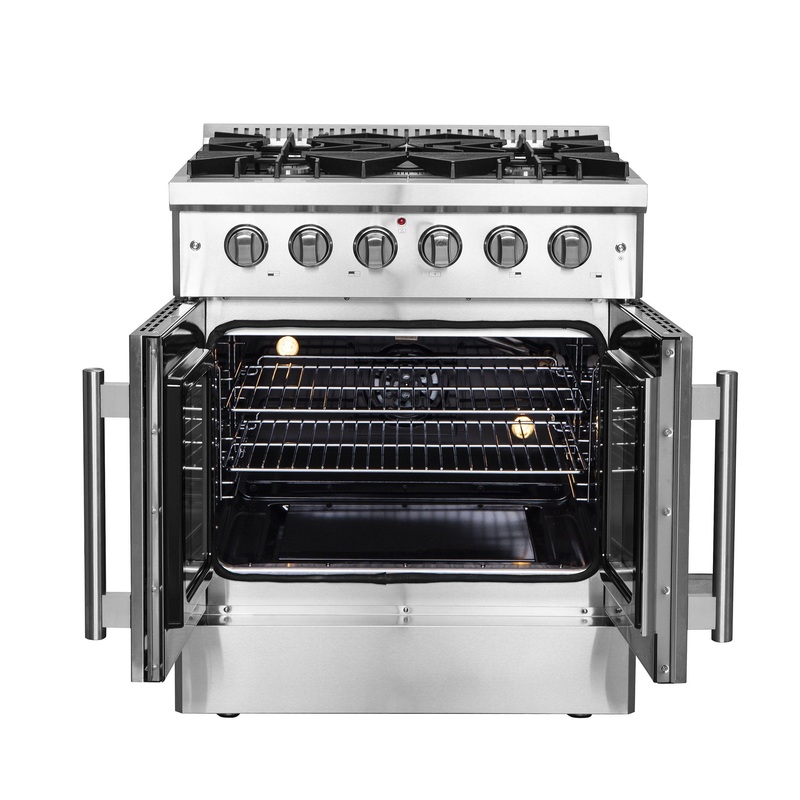 Forno FFSGS644430 Forno Galiano 30″ Freestanding French Door Gas Range