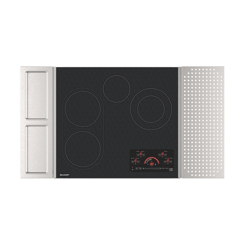 Sharp SCR2442FB 24 in. Drop-In Radiant Cooktop with Side Accessories