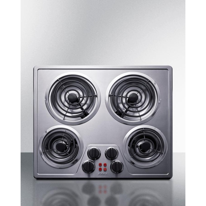 Summit CR4SS24 24″ Wide 240V 4-Burner Coil Cooktop