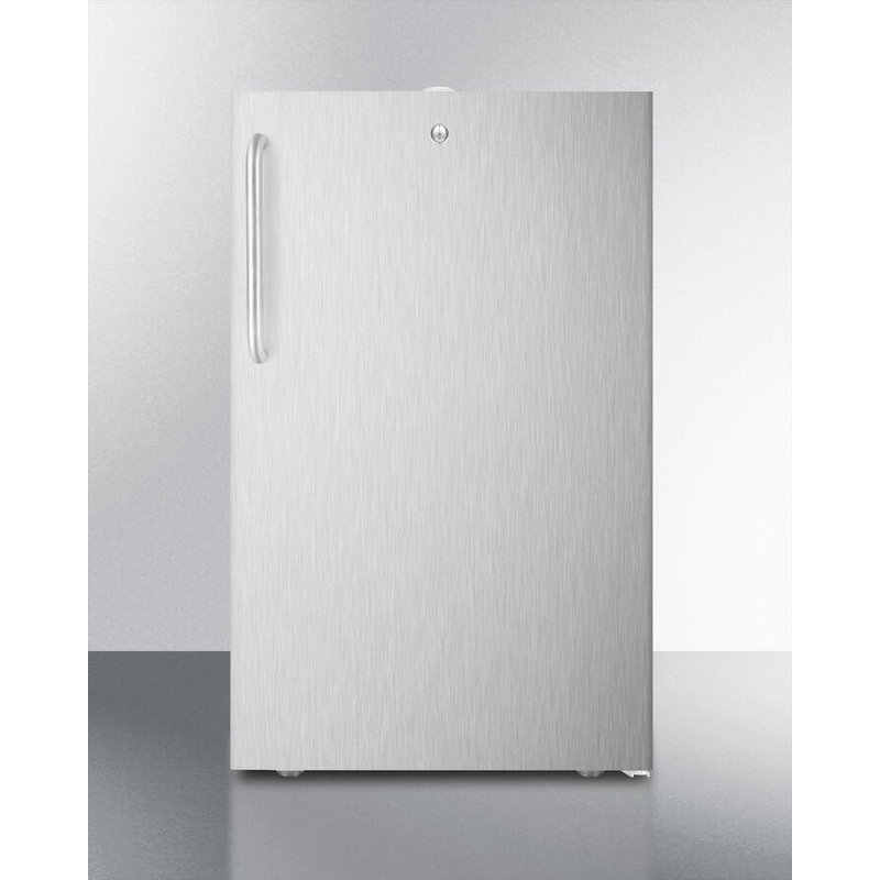 Summit FF521BLCSS 20″ Wide Built-In Undercounter All-Refrigerator For General Purpose Use, Auto Defrost With Lock And Stainless Steel Exterior