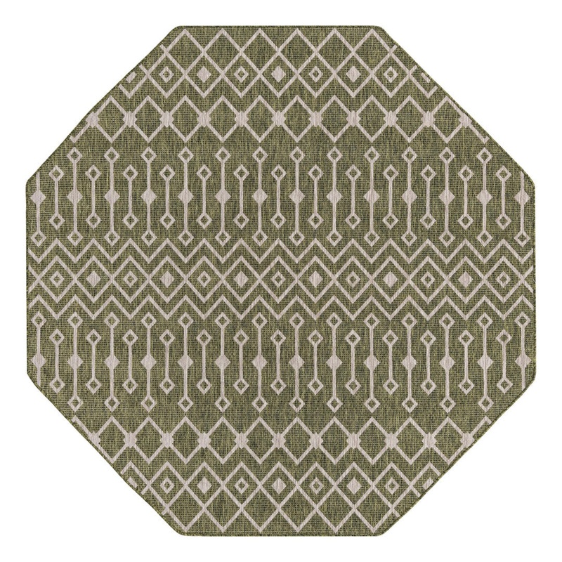 Adley Southwestern Green/Beige Indoor/Outdoor Area Rug Gracie Oaks Rug Size: Octagon 7’10” x 7’10”