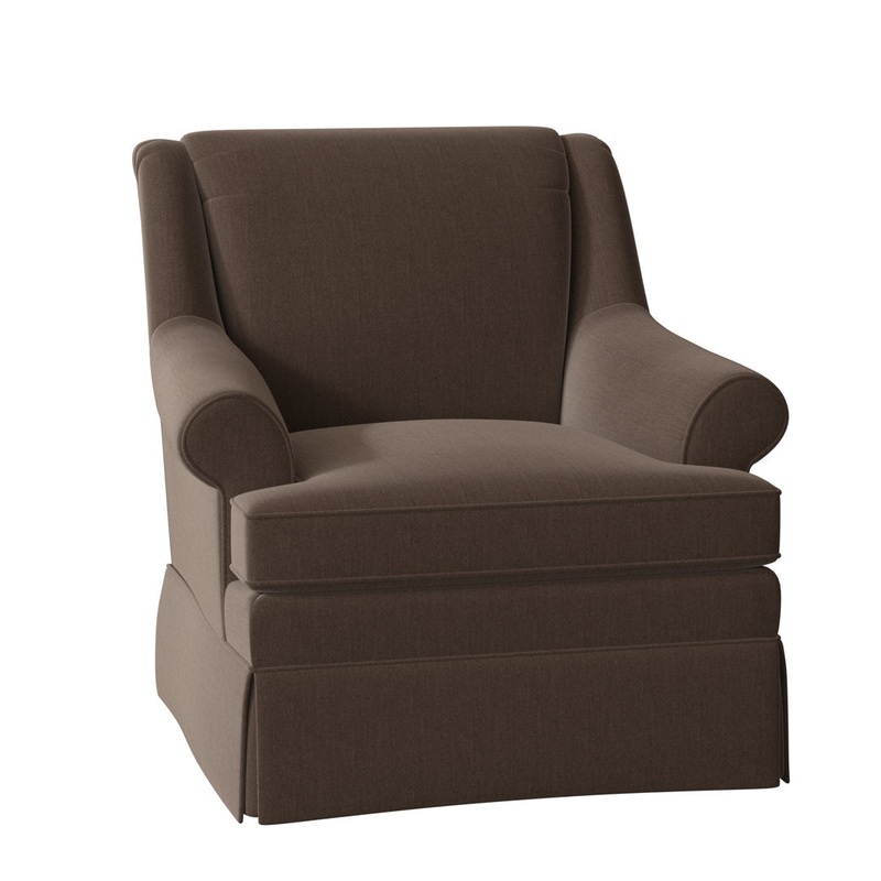 Amrin 35″ Wide Armchair Lark Manor Arm Covers: No, Body Fabric: Peyton 8 Brown Performance Twill