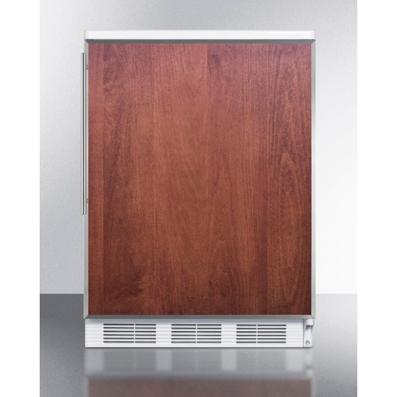 Summit FF6BI7FR Commercially Listed Built-In Undercounter All-Refrigerator For General Purpose Use, Auto Defrost W/Ss Door Frame For Slide-In Panels And White Cabinet