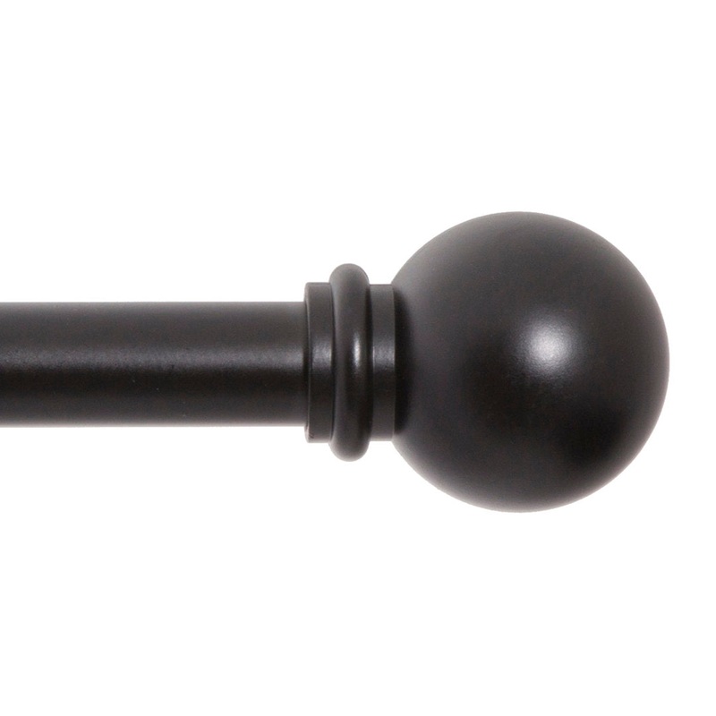 Wayfair Basics Ball End Single Curtain Rod, 28-48″ or 48-86″ Adjustable Length, 5/8″ Dia. Steel Wayfair Basics Size: 28″ – 48″  Finish: Black