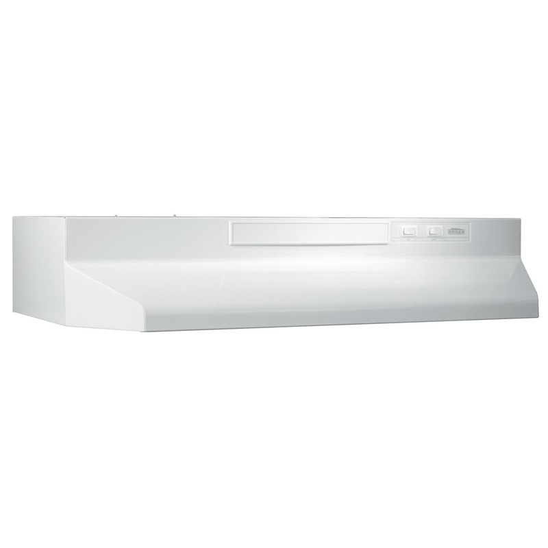 Broan F402411 Broan 24-Inch Convertible Under-Cabinet Range Hood, 230 Max Blower Cfm, White-On-White