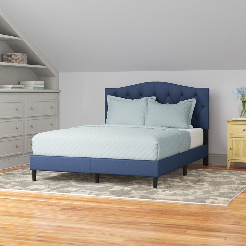 Arnette Tufted Upholstered Low Profile Platform Bed Andover Mills Color: Denim Blue Size: Twin