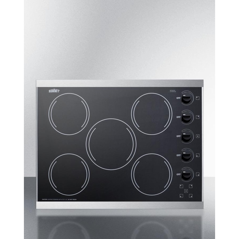 Summit CRS5B13B 27″ Wide 230V 5-Burner Radiant Cooktop