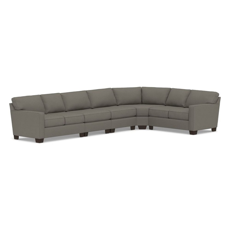 Buchanan Square Arm Upholstered Curved 5-Piece Sectional with Wedge