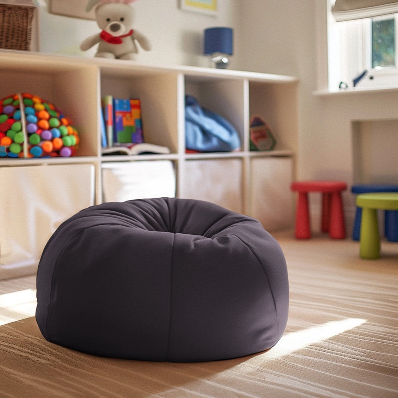 Classic Refillable Cotton Bean Bag Chair Mack & Milo Size: Small Body Fabric: Gray Cotton Twill