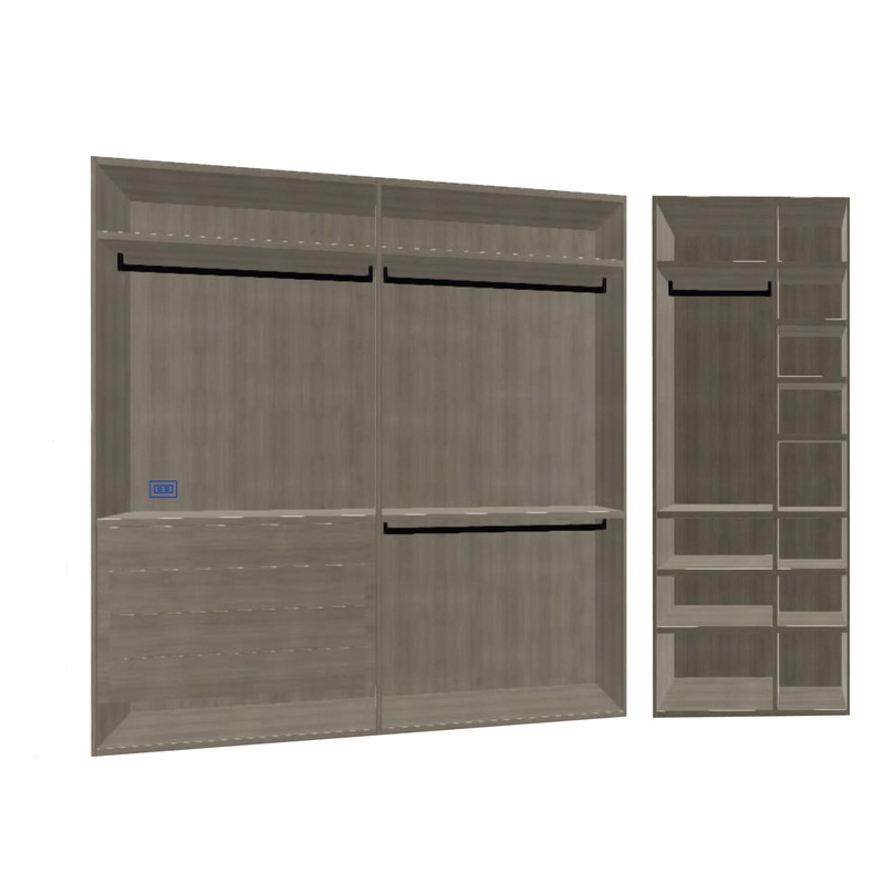 Boffi Antibes Walk-In Closet with Melamine Elm Doors