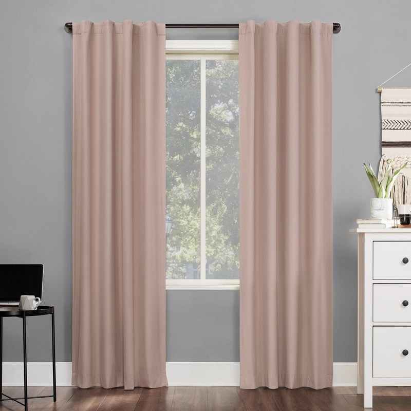 Wayfair Basics Thermal 100% Blackout Back Tab/Rod Pocket Curtain Panel Wayfair Basics Curtain Color: Blush Size per Panel: 40″ W x 96″ L