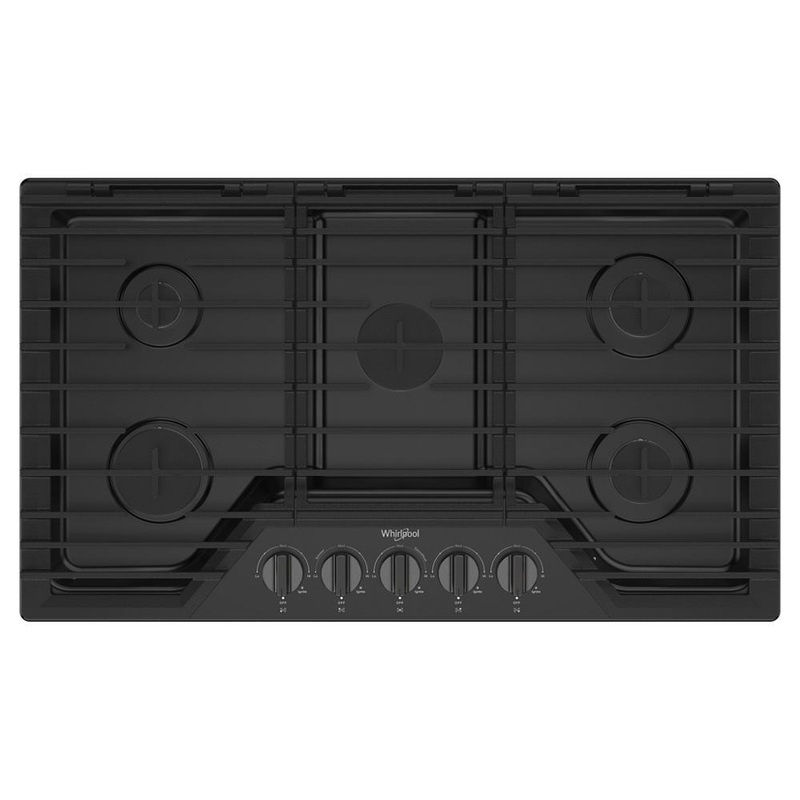 Whirlpool WCGK5036PV 36-inch Gas Cooktop with EZ-2-Lift Hinged Cast-Iron Grates