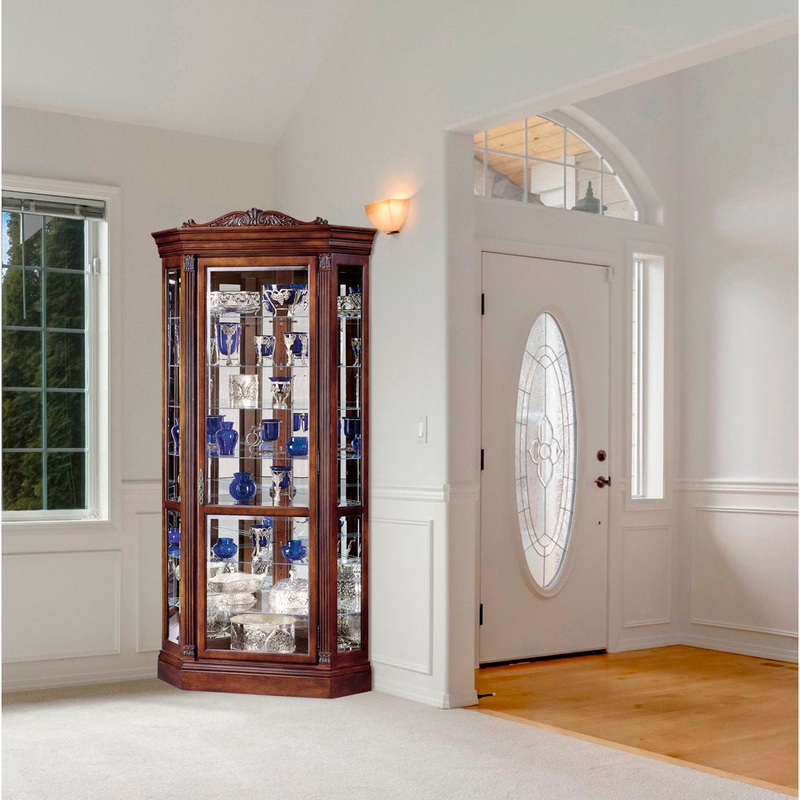 Breunig Lighted Corner Curio Cabinet Darby Home Co