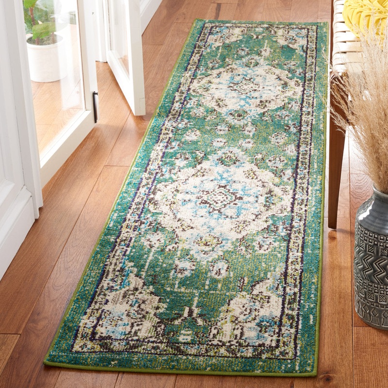 Shanna Oriental Green Area Rug Mistana Rug Size: Runner 2’2″ x 10′