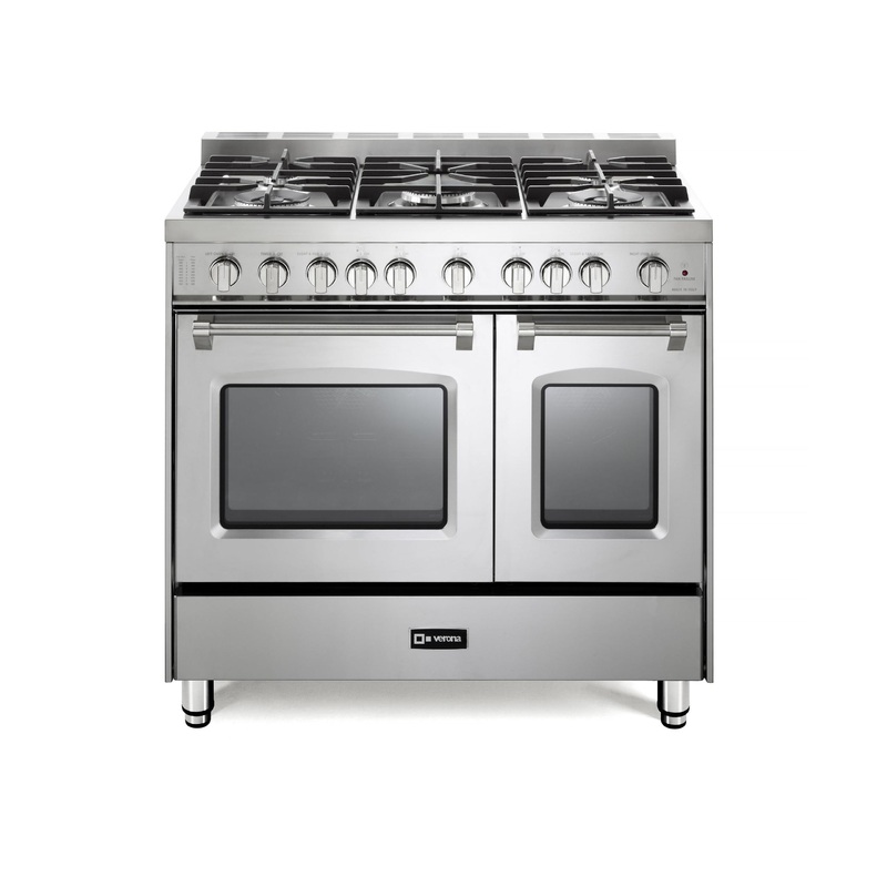 Verona VPFSGG365DSS Prestige 36″ Gas Double Oven Range – Stainless Steel