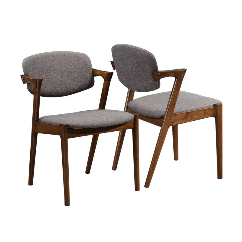 Artresha Upholstered Arm Chair (Set of 2) Wade Logan Leg Color: Dark Walnut, Color: Fabric Taupe Gray