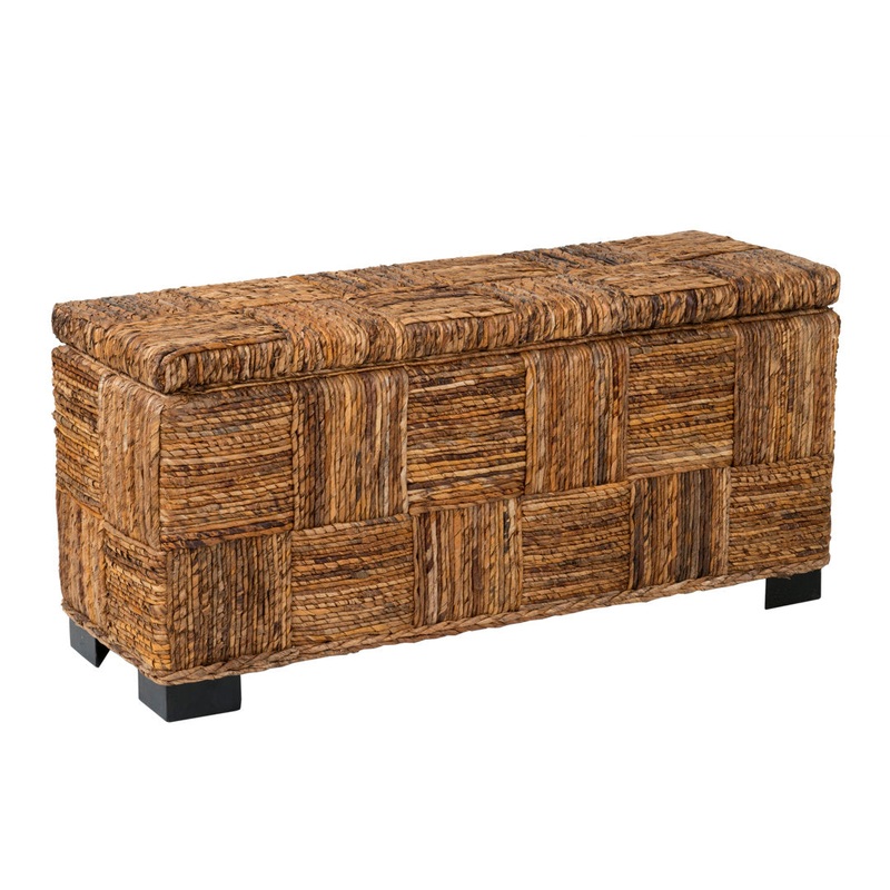 Castiel Wicker Flip Top Storage Bench Sand & Stable