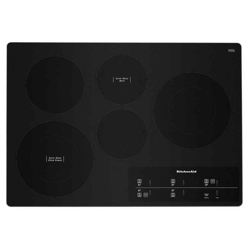 Kitchenaid KCES950KSS 30″ Electric Cooktop with 5 Elements and Touch-Activated Controls
