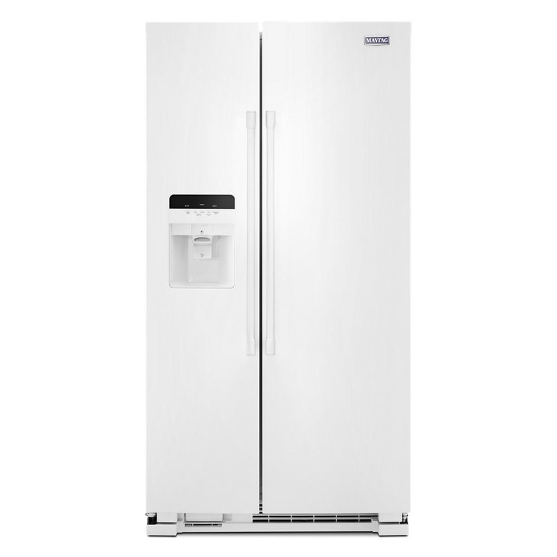 Maytag MSS25C4MGW 36-Inch Wide Side-by-Side Refrigerator with Exterior Ice and Water Dispenser – 25 Cu. Ft.