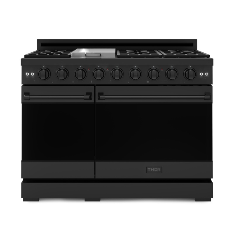 Thor Kitchen RSG48EB 48 Inch Professional Gas Range With Pro-Style Knobs In Black Gordon Ramsay Series – Rsg48Eb