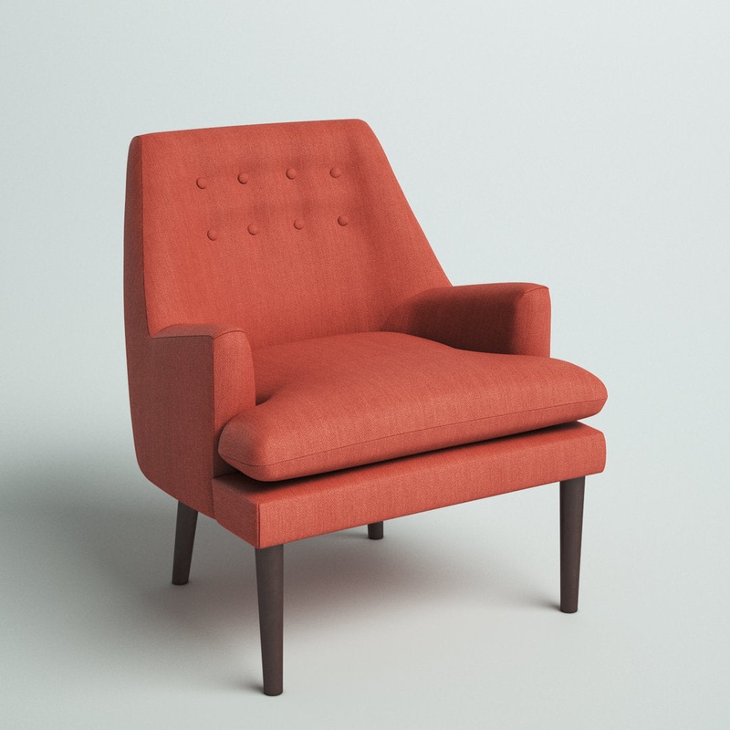 Button Tufted Armchair 510 Design Upholstery Color: Spice