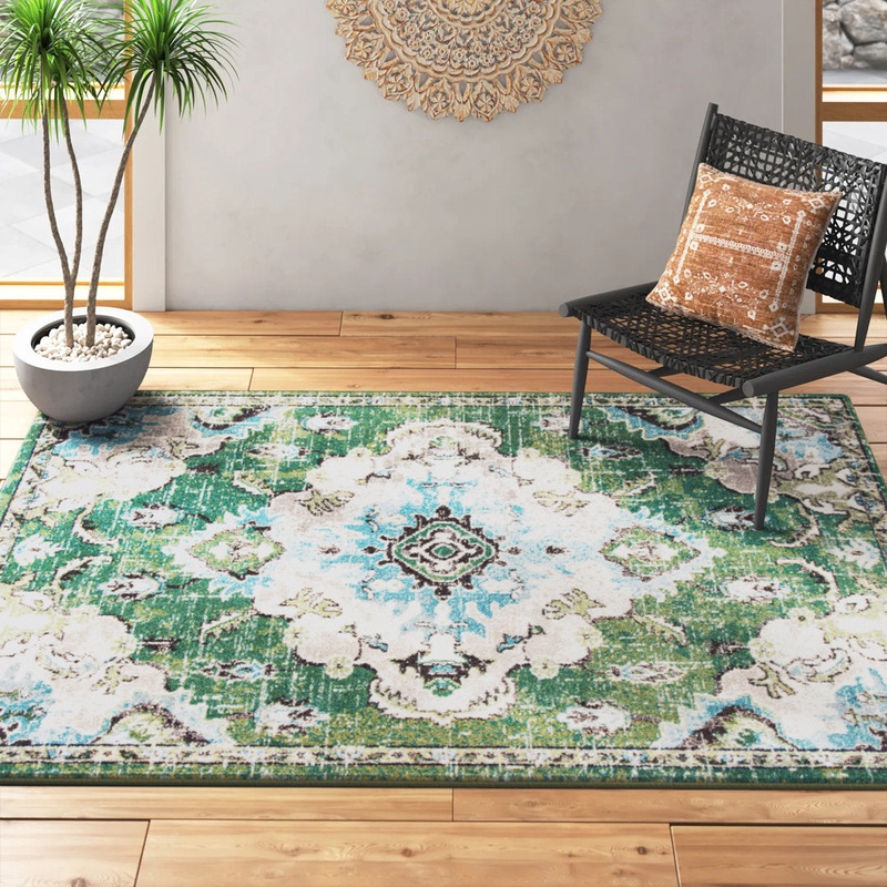 Shanna Oriental Green Area Rug Mistana Rug Size: Rectangle 11′ x 15′