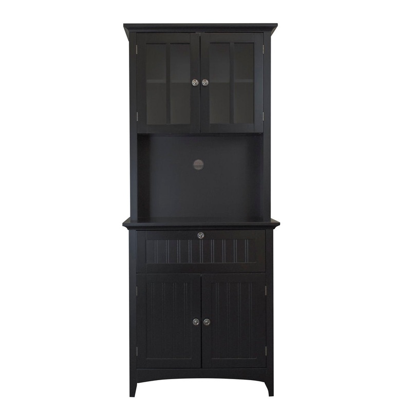 Sorens 70.25″ Kitchen Pantry Highland Dunes Finish: Black