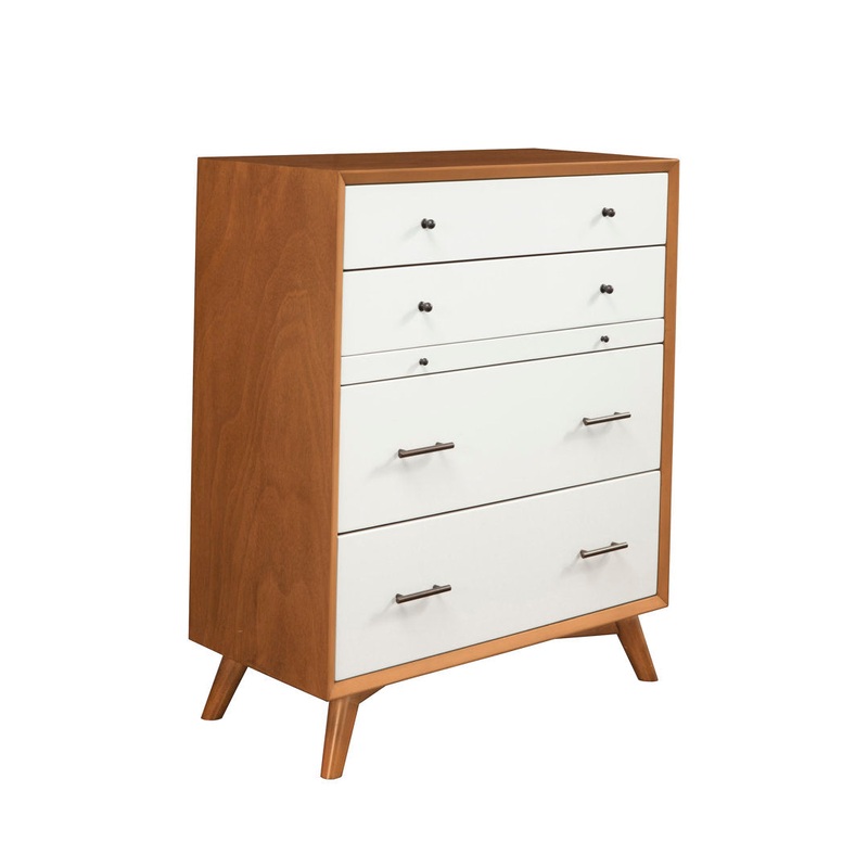 Williams 4 Drawer 38” W Solid Wood Chest AllModern Color (Frame/Drawer): Chestnut/White