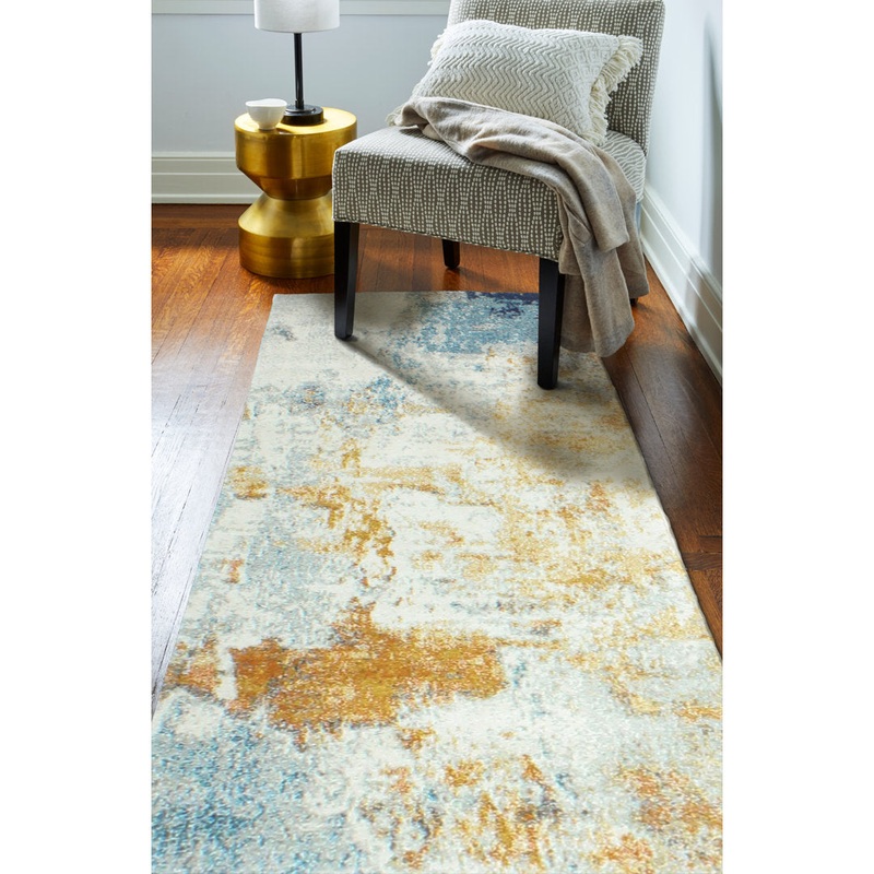 Boyland Abstract Blue/Yellow Area Rug Trent Austin Design Rug Size: Runner 2’6″ x 8′