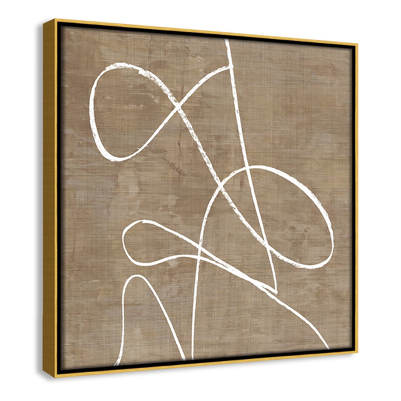 Swooping Lines – Floater Frame Painting on Canvas Joss & Main Size: 13.5″ H x 13.5″ W x 2″ D Format: Gold