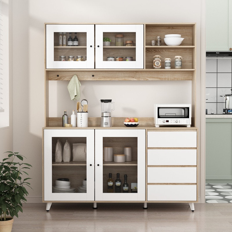 Dorilal 74.8″ Kitchen Pantry Tucker Murphy Pet Finish: Oak/White