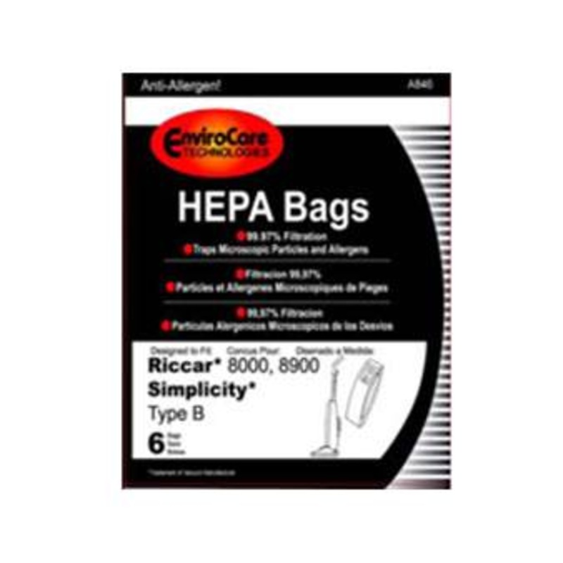 Simplicity Type B Hepa Vacuum Bags 6 Pack