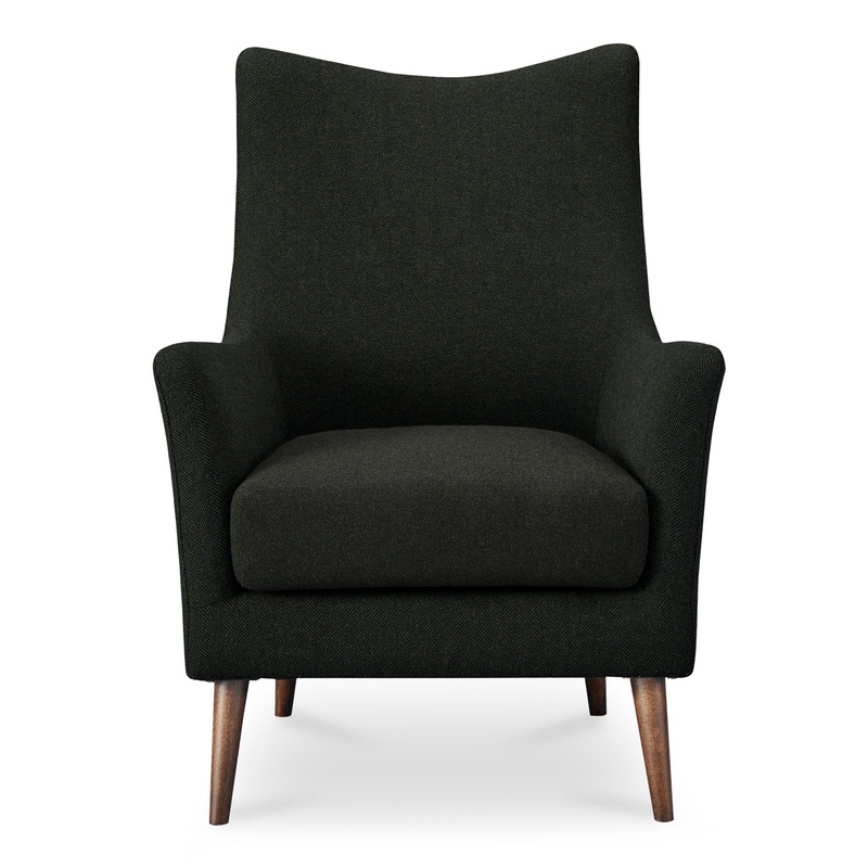 Timeless Herringbone Armchair in Wool Blend