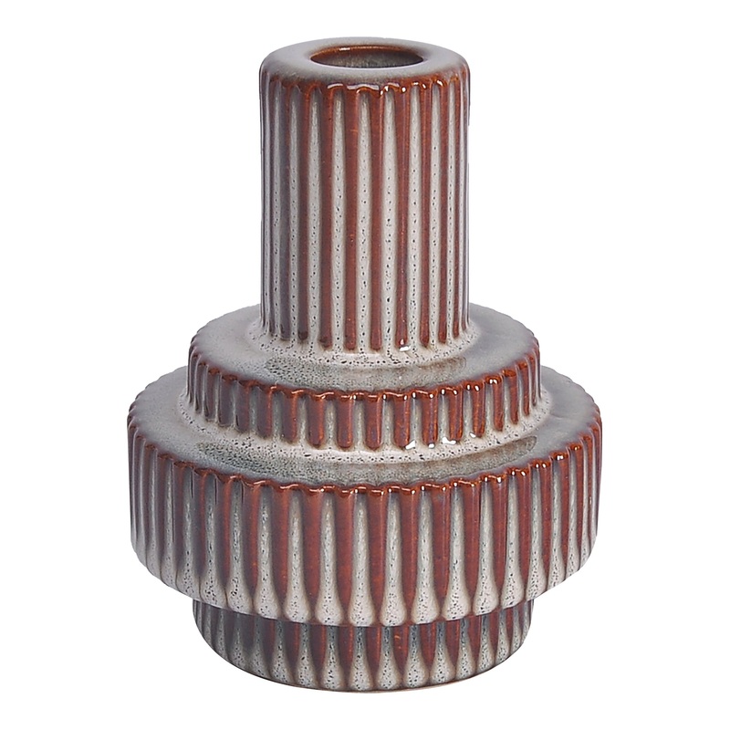Timeless Rustic Vessel: Large Stoneware Candle Holder
