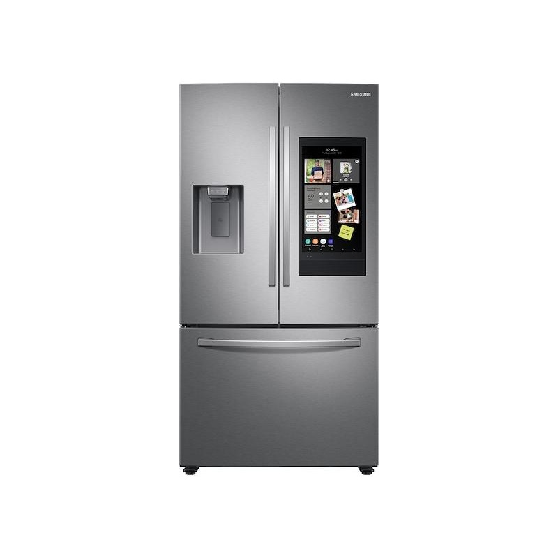 26.5 cu. ft. Large Capacity 3-Door French Door Refrigerator with Family Hub and External Water & Ice Dispenser in Stainless Steel
