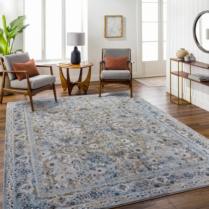 Amarr Oriental Machine Woven Area Rug in Black/Dark Blue/Taupe Lark Manor Rug Size: Rectangle 10′ x 14′