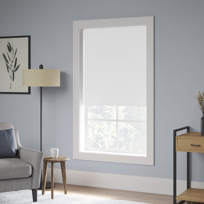 Blackout Cordless Roller Shade Symple Stuff Color: White Blind Size: 41″W x 74″L
