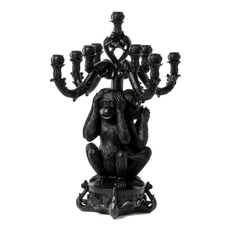Burlesque 3 Monkeys Candle Holder