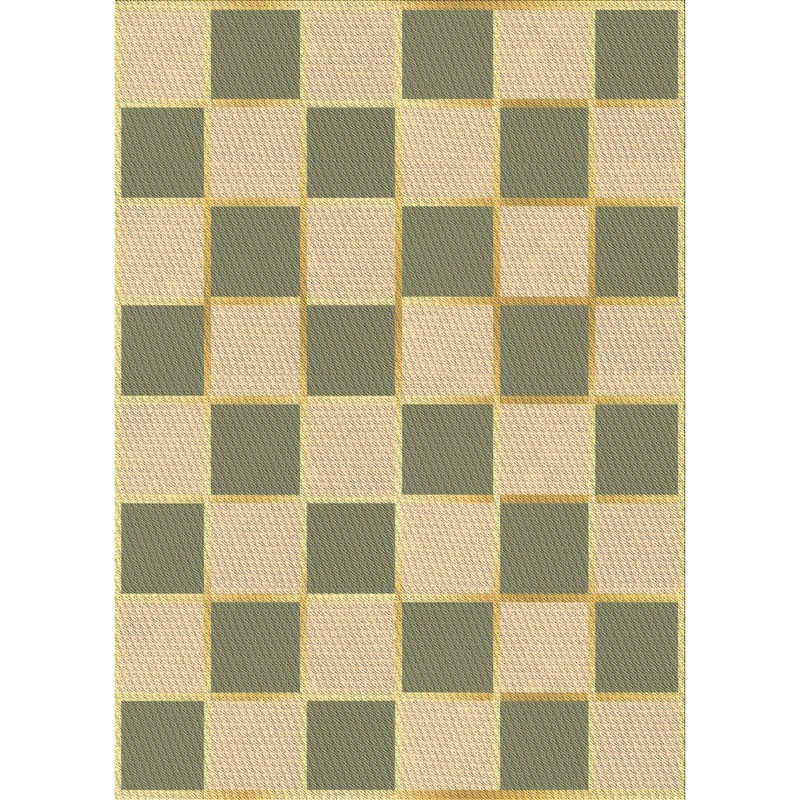 Checkered Wool Green/Ivory Area Rug East Urban Home Rug Size: Rectangle 2′ x 4′