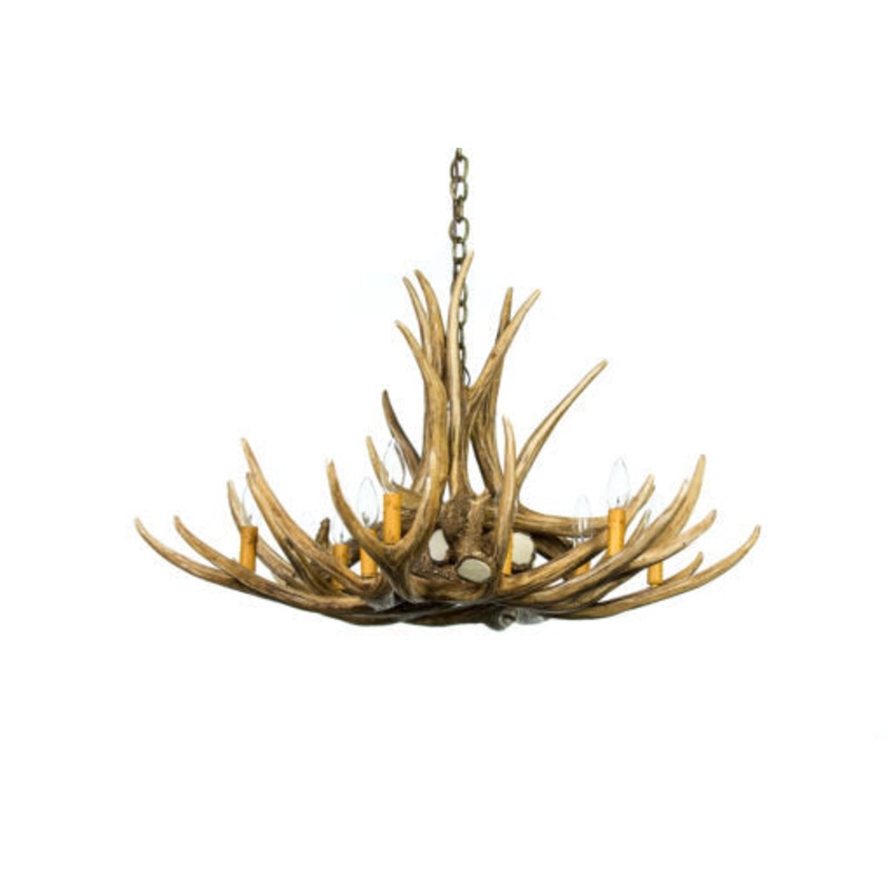 Sybil 12 – Light Unique / Statement Classic / Traditional Chandelier with Antler Accents Millwood Pines