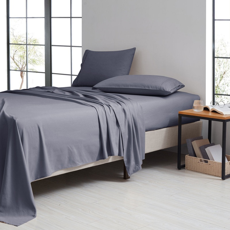 Bamboo 1800 Thread Count 4 Piece Luxury Solid Sheet Set Bamboo Comfort Color: Gray Size: King