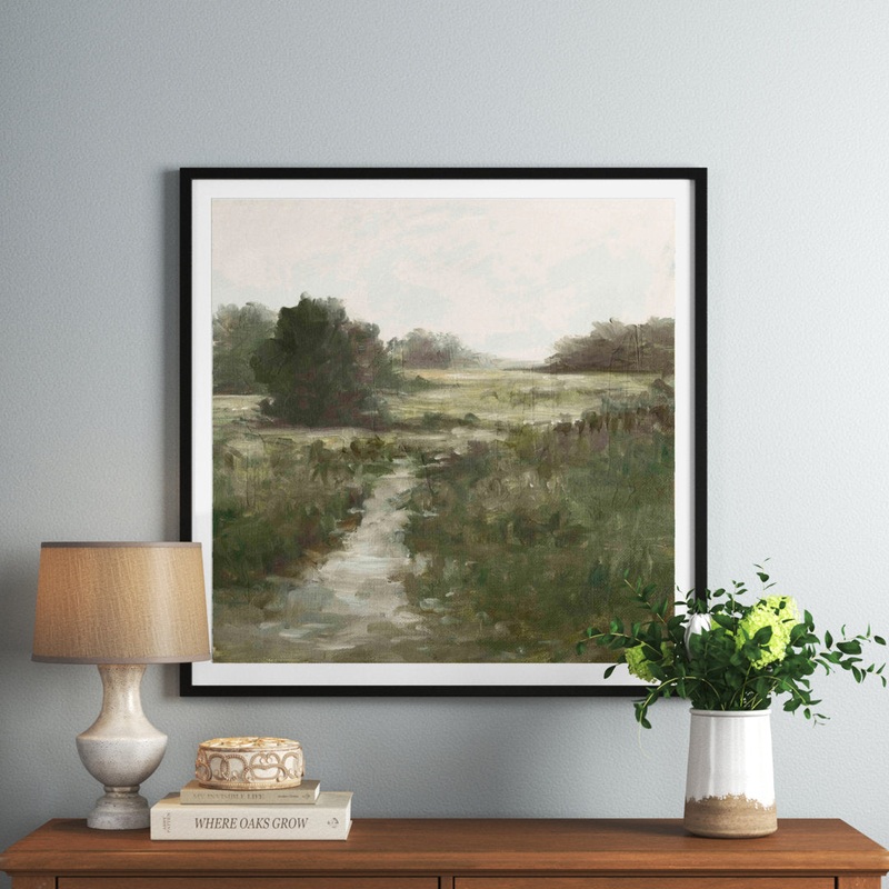 Tranquil Fen I by Ethan Harper – Picture Frame Painting Print Three Posts Frame Color: Black Size: 48″H x 32″W