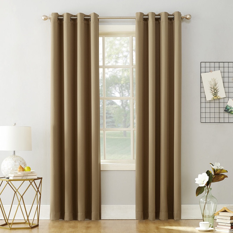 Wayfair Basics Blackout Grommet Curtain Panel Wayfair Basics Curtain Color: Taupe Size per Panel: 40″ W x 108″ L