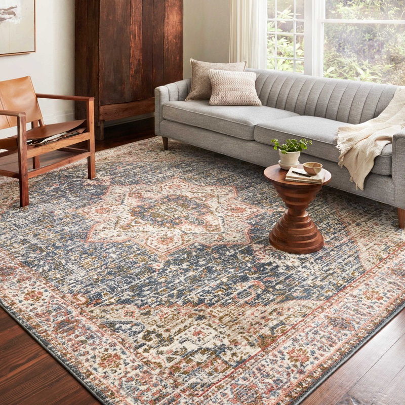 Worchester Oriental Navy/Red Area Rug Bungalow Rose Rug Size: Runner 2’7″ x 10′