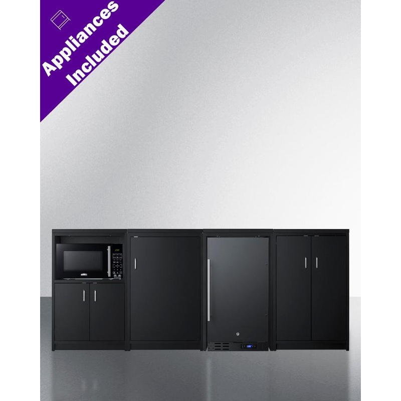Summit CWSUITE85R 85″ Wide Casework Suite With Refrigerator and Microwave, ADA Height