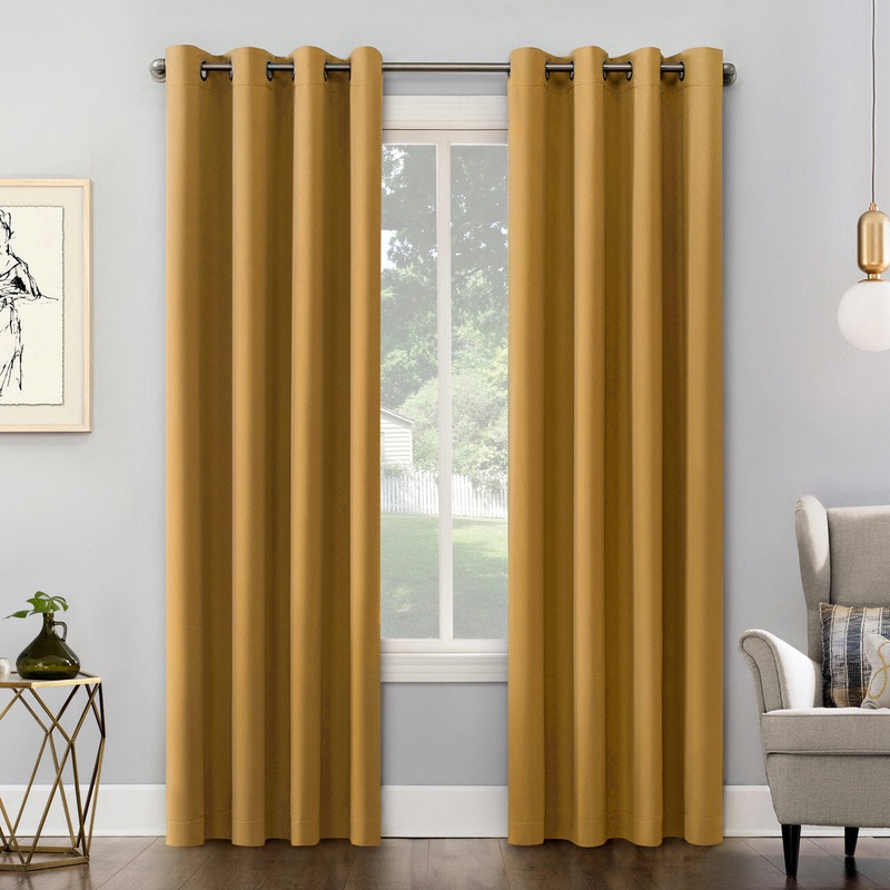 Wayfair Basics Blackout Grommet Curtain Panel Wayfair Basics Curtain Color: Gold Size per Panel: 54″ W x 95″ L