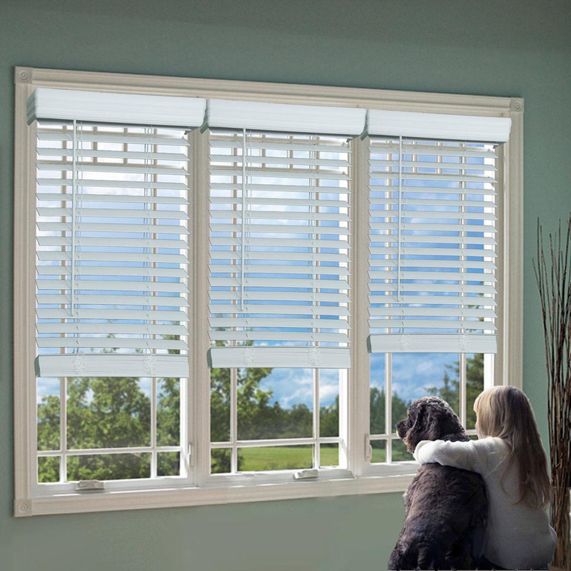 2 inch Room Darkening, Cordless Faux Wood Horizontal/Venetian Blind DEZFURNISHINGS Length & Width: 55″W x 72″L