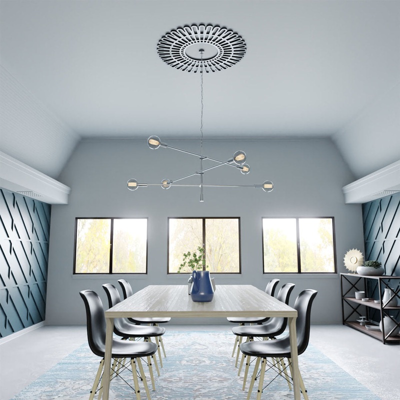 Cornelius Ceiling Medallion Ekena Millwork Color: Antiqued Pewter Size: 18″ H x 18″ W x 0.5″ D