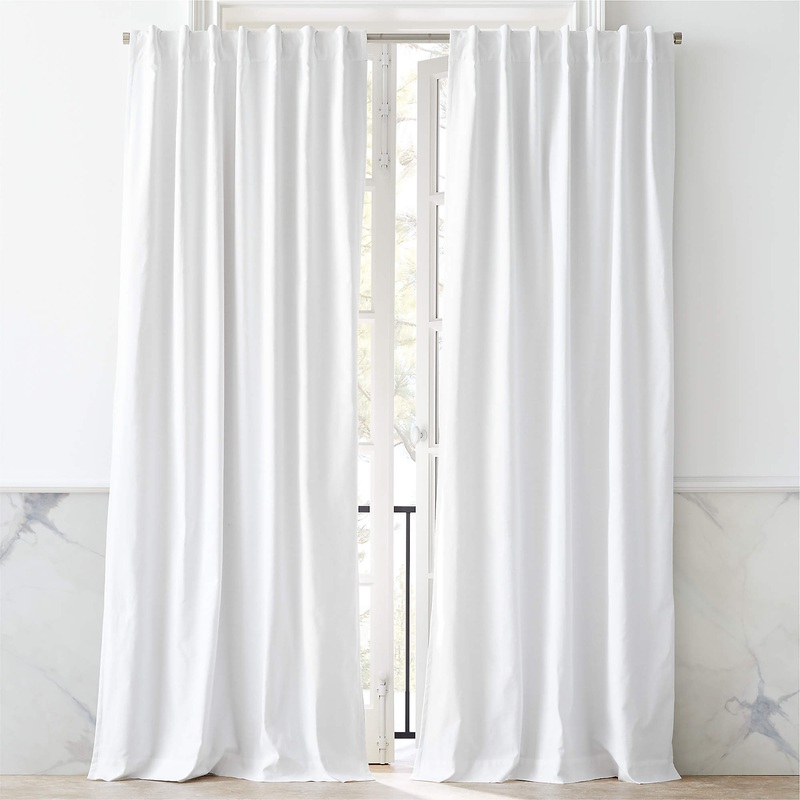 White Basketweave Blackout Window Curtain Panel 48″x108″