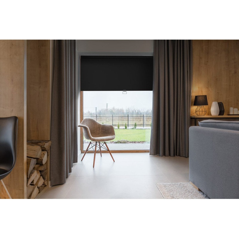 Blackout Cordless Roller Shade Symple Stuff Color: Black Blind Size: 50.5″W x 74″L